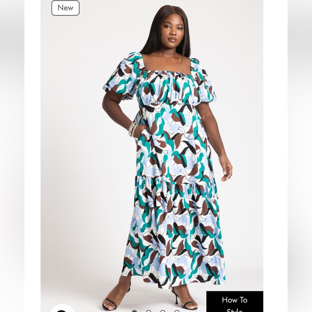 Puff sleeve tiered dress